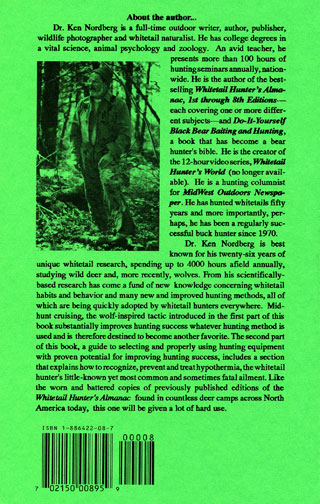 Dr. Ken Nordberg's Whitetail Hunter's Almanac, 8th Edition Back Cover