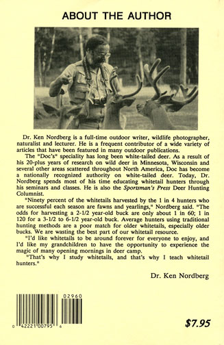 Dr Ken Nordberg's The Whitetail Hunter's Almanac 1st Edition Back Cover